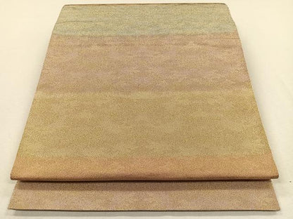 平和屋着物◎全通柄袋帯 霞文 金糸 正絹 逸品 CAAL2410ua