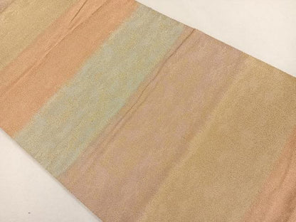 平和屋着物◎全通柄袋帯 霞文 金糸 正絹 逸品 CAAL2410ua