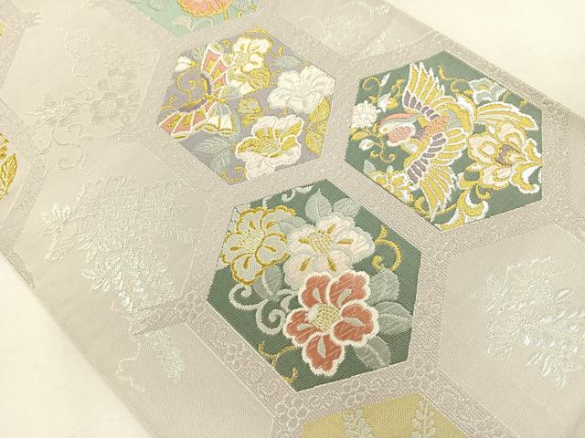 平和屋着物◎六通柄袋帯 花鳥紋 金銀糸 正絹 逸品 CAAL2490ua