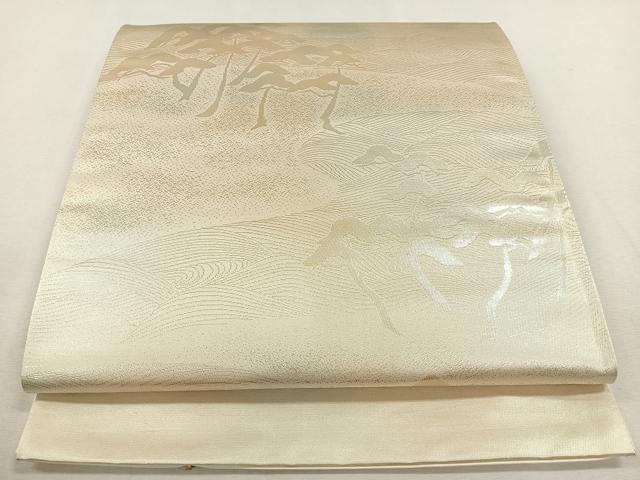 平和屋着物◎六通柄袋帯 流水松文 引箔 正絹 逸品 未使用 CAAL2512ua