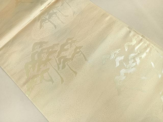 平和屋着物◎六通柄袋帯 流水松文 引箔 正絹 逸品 未使用 CAAL2512ua