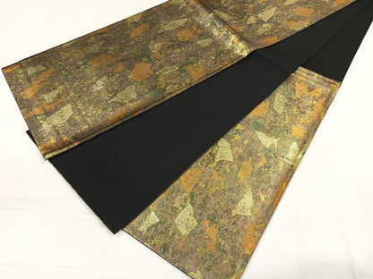 平和屋着物◎六通柄袋帯　霞文　引箔　正絹　逸品　CAAL2567ua
