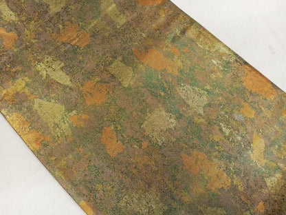 平和屋着物◎六通柄袋帯　霞文　引箔　正絹　逸品　CAAL2567ua