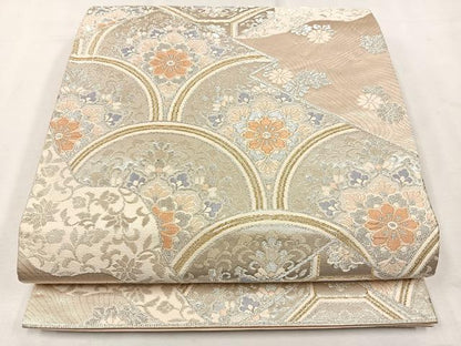 平和屋着物◎六通柄袋帯 綾織錦 唐織 蜀江花文 金銀糸 正絹 逸品 CAAL2594ua