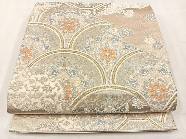 平和屋着物◎六通柄袋帯 綾織錦 唐織 蜀江花文 金銀糸 正絹 逸品 CAAL2594ua