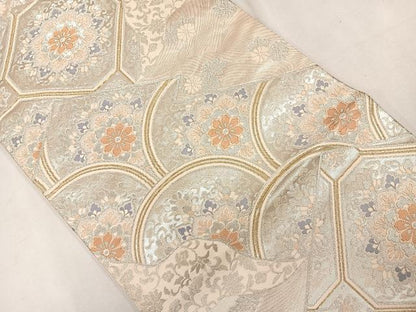 平和屋着物◎六通柄袋帯 綾織錦 唐織 蜀江花文 金銀糸 正絹 逸品 CAAL2594ua