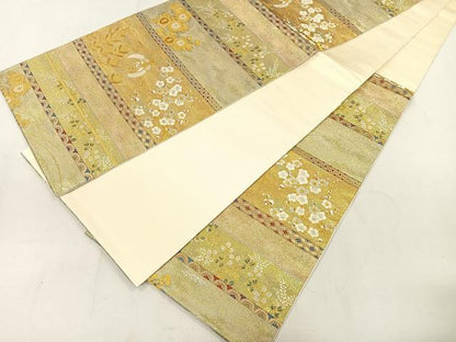 平和屋着物◎六通柄袋帯 王朝蒔絵 金銀糸 引箔 正絹 逸品 CAAL2616ua