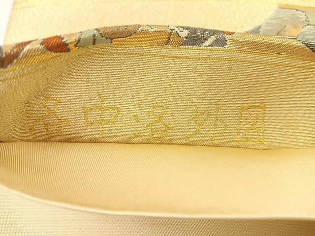 平和屋着物◎六通太鼓柄袋帯 綴れ 人物風景文 正絹 逸品 CAAL2649ua