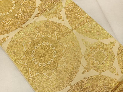 平和屋着物◎六通柄袋帯 正倉院花文 金糸 正絹 逸品 CAAL2660ua