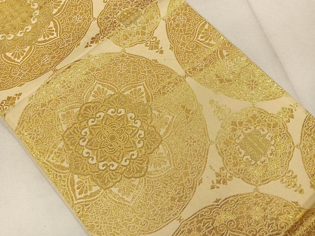 平和屋着物◎六通柄袋帯 正倉院花文 金糸 正絹 逸品 CAAL2660ua