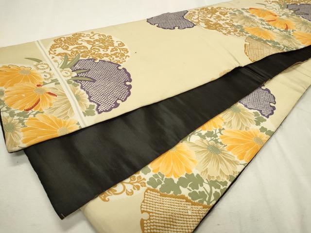 平和屋着物■六通太鼓柄京袋帯 駒刺繍 雪輪花唐草文 金糸 正絹 逸品 CAAL2996in