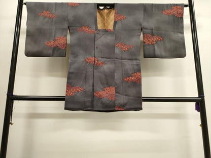 平和屋着物■道行コート 雲重ね花文 暈し染め 金彩 正絹 逸品 CAAL4136dy