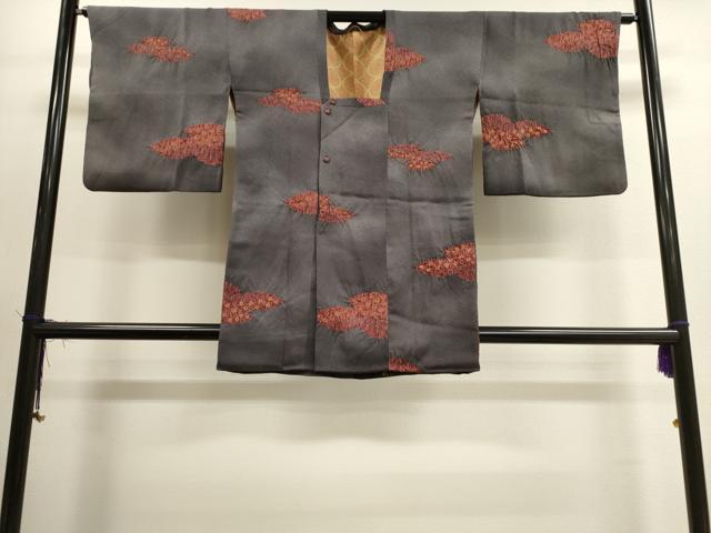 平和屋着物■道行コート 雲重ね花文 暈し染め 金彩 正絹 逸品 CAAL4136dy
