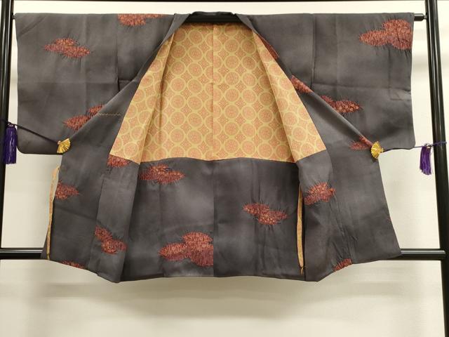 平和屋着物■道行コート 雲重ね花文 暈し染め 金彩 正絹 逸品 CAAL4136dy