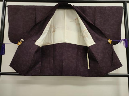 平和屋着物■道中着 舞葉文 正絹 逸品 CAAL4445dy
