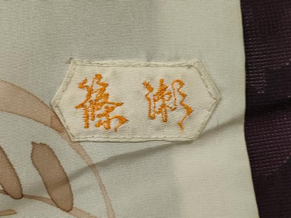 平和屋着物■道中着 舞葉文 正絹 逸品 CAAL4445dy