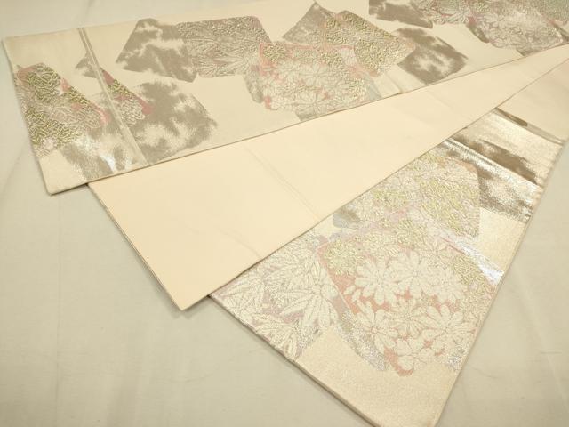 平和屋着物●六通柄 本袋帯 唐織 色紙重ね花文 金銀糸 正絹 逸品 CAAL5136th