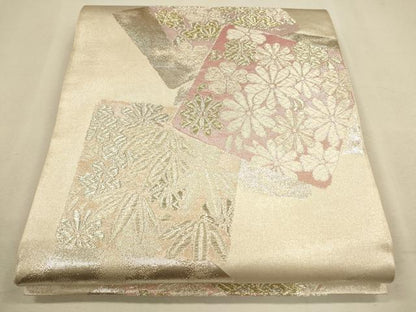 平和屋着物●六通柄 本袋帯 唐織 色紙重ね花文 金銀糸 正絹 逸品 CAAL5136th