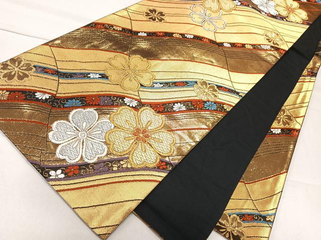 平和屋着物◎六通柄袋帯　舞花文　金糸　正絹　逸品　CAAL5636kb