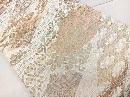 平和屋着物◎六通柄袋帯 花鳥文 金糸 正絹 逸品 CAAL5637kb