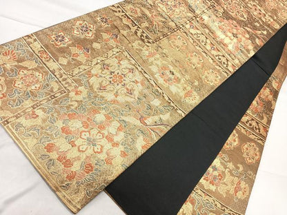 平和屋着物◎六通柄袋帯 燭光箔唐草 金糸 正絹 逸品 CAAL5639kb