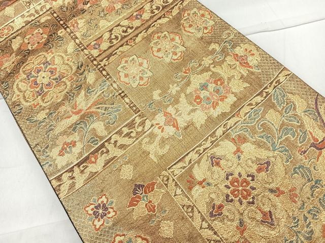 平和屋着物◎六通柄袋帯 燭光箔唐草 金糸 正絹 逸品 CAAL5639kb
