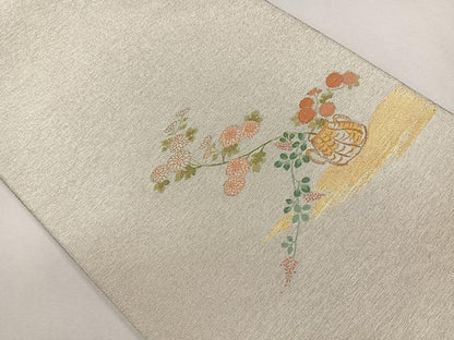 平和屋着物◎太鼓柄袋帯 綴れ 花籠文 金銀糸 正絹 逸品 CAAL5737kb