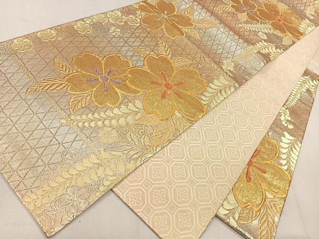 平和屋着物◎佐賀錦 六通柄袋帯 舞花文 金銀糸 正絹 逸品 CAAL5831kb
