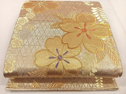 平和屋着物◎佐賀錦 六通柄袋帯 舞花文 金銀糸 正絹 逸品 CAAL5831kb