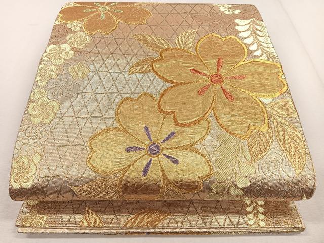 平和屋着物◎佐賀錦 六通柄袋帯 舞花文 金銀糸 正絹 逸品 CAAL5831kb