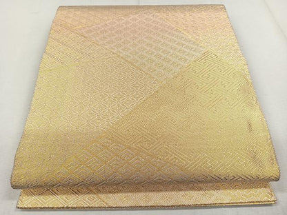 平和屋着物◎佐賀錦 全通柄袋帯 裂取吉祥文 金糸 正絹 逸品 CAAL5834kb