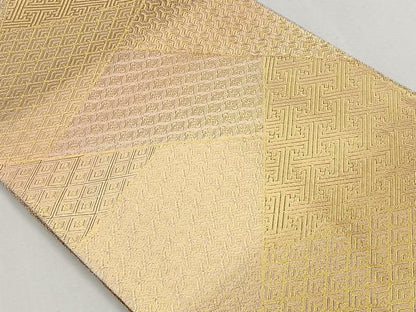 平和屋着物◎佐賀錦 全通柄袋帯 裂取吉祥文 金糸 正絹 逸品 CAAL5834kb