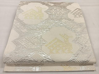 平和屋着物◎六通柄袋帯 ふくれ織 有栖川錦 金銀糸 正絹 逸品 CAAL5868kb