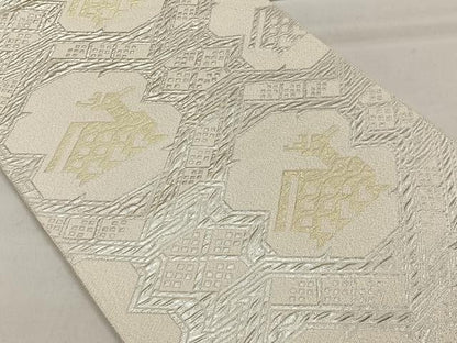 平和屋着物◎六通柄袋帯 ふくれ織 有栖川錦 金銀糸 正絹 逸品 CAAL5868kb
