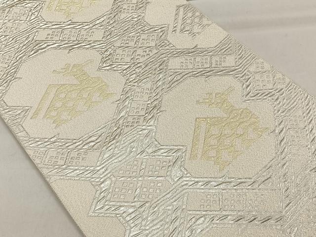 平和屋着物◎六通柄袋帯 ふくれ織 有栖川錦 金銀糸 正絹 逸品 CAAL5868kb