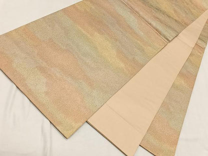 平和屋着物◎全通柄袋帯　砂子つづれ　霞文　金糸　正絹　逸品　CAAL5907kb