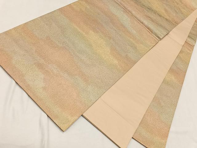 平和屋着物◎全通柄袋帯　砂子つづれ　霞文　金糸　正絹　逸品　CAAL5907kb