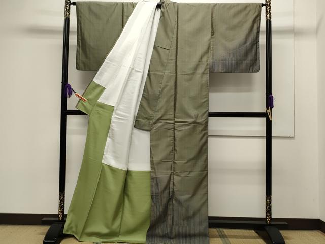平和屋着物●訪問着　本場染大島紬　縞　暈し染め　正絹　逸品　CABF3212ut 平和屋着物○訪問着 本場染大島紬 縞 暈し染め 正絹 逸品 CABF3212ut