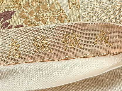 平和屋着物◎六通柄袋帯 唐織 扇面吉祥花文 金糸 正絹 逸品 CAAL6402qv