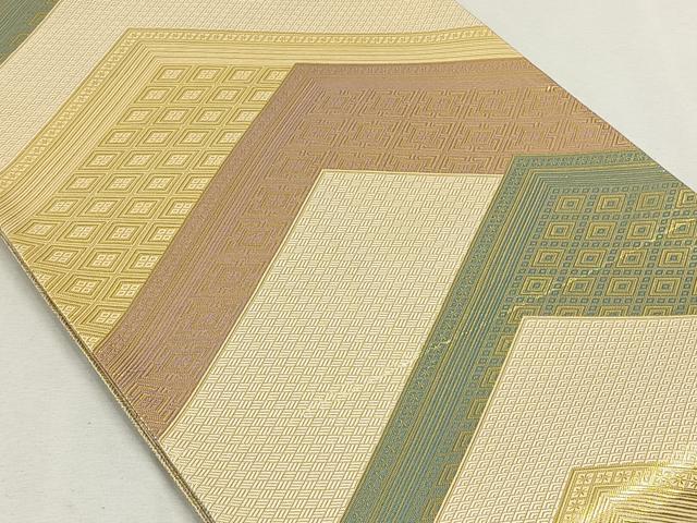平和屋着物◎六通柄袋帯 吉祥文 金糸 正絹 逸品 CAAL6442qv