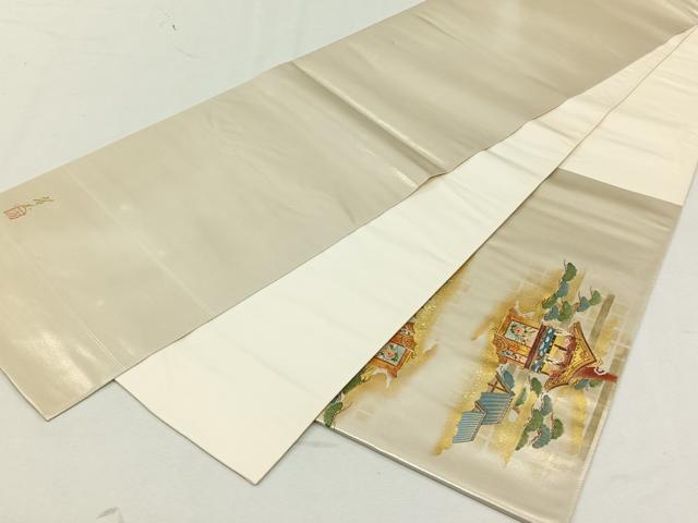 平和屋着物◎六通太鼓柄袋帯 作家物 鉾 枝松文 金彩 正絹 逸品 CAAL6453qv