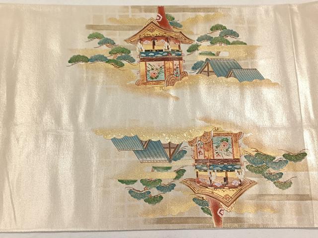 平和屋着物◎六通太鼓柄袋帯 作家物 鉾 枝松文 金彩 正絹 逸品 CAAL6453qv