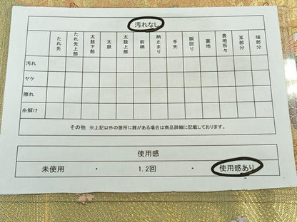 平和屋着物◎六通柄袋帯 唐織 短冊花蝶文 金銀糸 正絹 逸品 CAAL6468qv