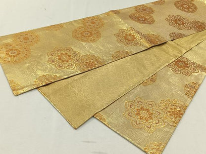 平和屋着物◎佐賀錦 六通柄袋帯 正倉院花唐草文 金糸 正絹 逸品 CAAL6510qv