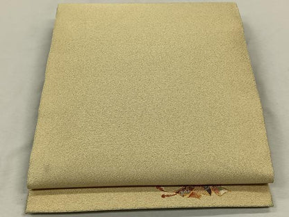 平和屋着物◎全通柄袋帯 ワンポイント 束ね熨斗花文 金糸 正絹 逸品 CAAL6520qv