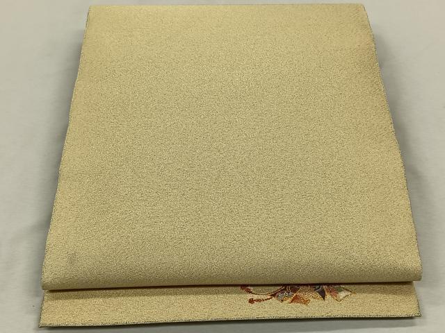 平和屋着物◎全通柄袋帯 ワンポイント 束ね熨斗花文 金糸 正絹 逸品 CAAL6520qv