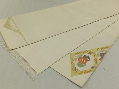 平和屋着物◎太鼓柄袋帯 綴れ 菱花文 金銀糸 正絹 逸品 CAAL6697qv
