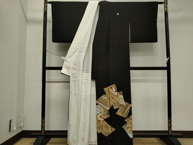 平和屋着物■豪華黒留袖 駒刺繍 色紙重ね吉祥文 金彩 正絹 逸品 CAAL7482ou