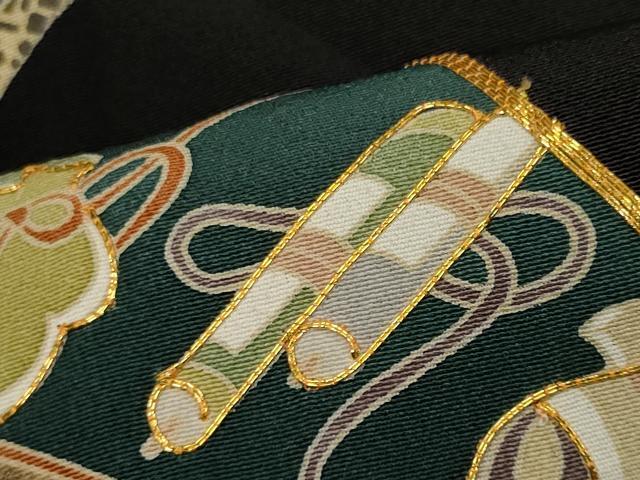 平和屋着物■豪華黒留袖 駒刺繍 色紙重ね吉祥文 金彩 正絹 逸品 CAAL7482ou