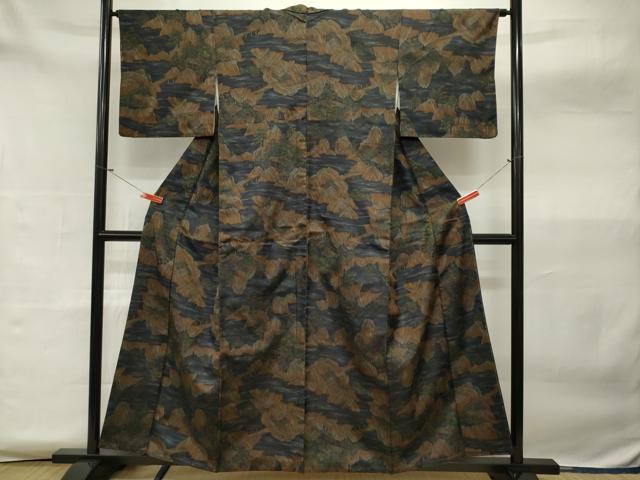 平和屋着物■上質なお召 風景文 正絹 逸品 CAAL7515ou